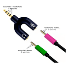 Adaptador Audio Micrófono 3.5 Mm Audífonos Pc Celular 2