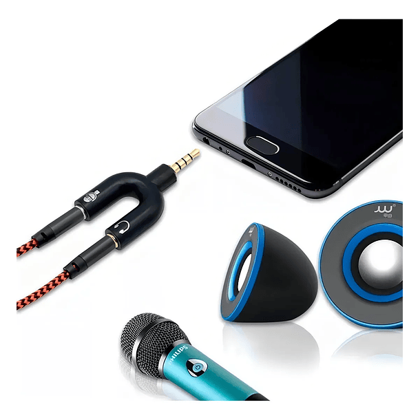 Adaptador Audio Micrófono 3.5 Mm Audífonos Pc Celular 4