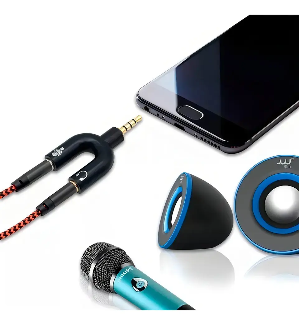 Adaptador Audio Micrófono 3.5 Mm Audífonos Pc Celular 4