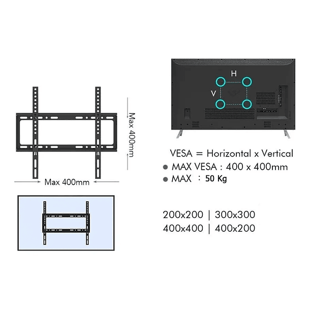 Soporte Tv Televisor Pared Muro Lcd Led 26 A 63 Pulgadas 4