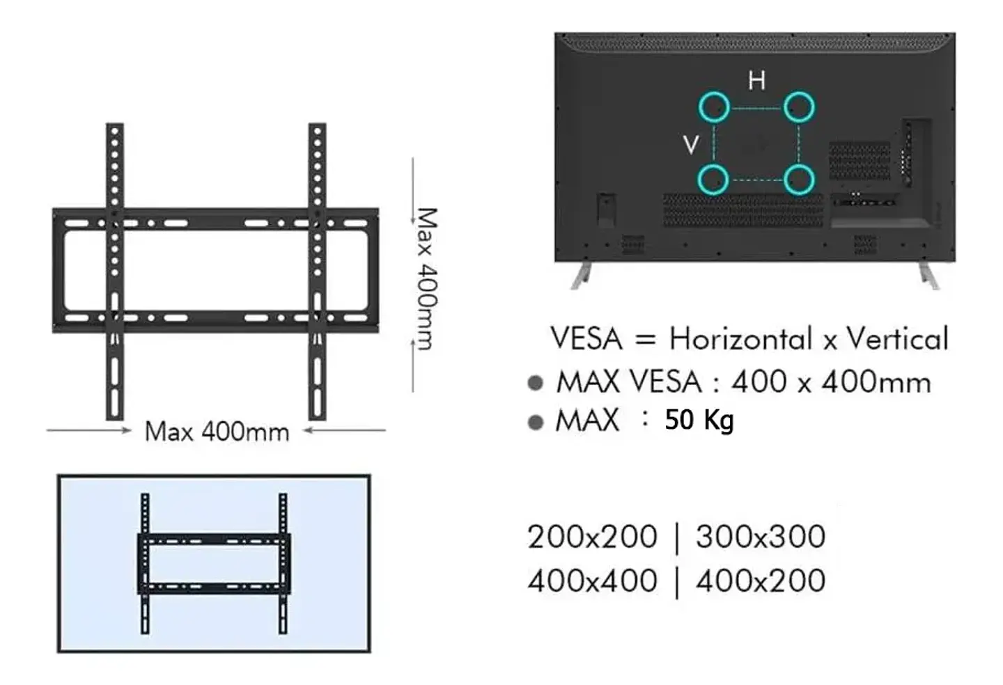 Soporte Tv Televisor Pared Muro Lcd Led 26 A 63 Pulgadas 4