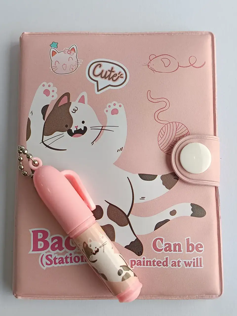 Mini Libretas Con Diseño De Gato Broche Y Lápiz 11 X 8 Cm 3