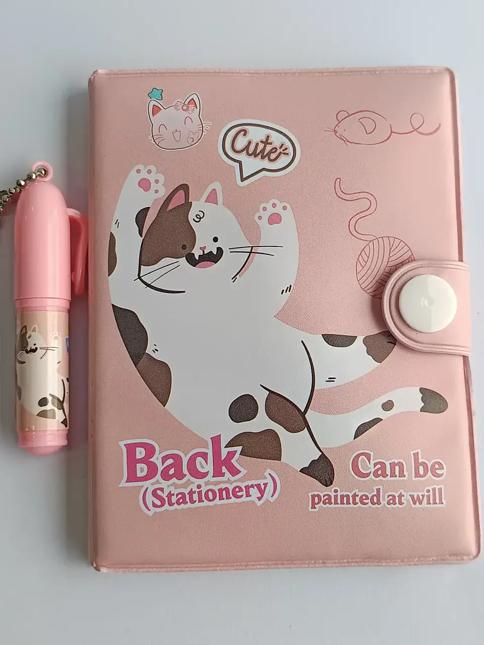 Mini Libretas Con Diseño De Gato Broche Y Lápiz 11 X 8 Cm 1