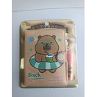 Mini Libreta Con Diseño De Capibara Broche Y Lápiz 11 X 8 Cm 3