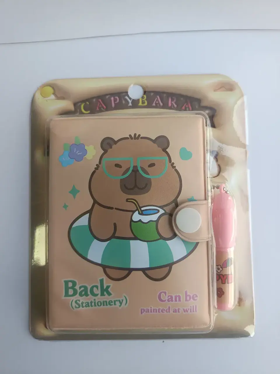 Mini Libretas Con Diseño De Capibara Broche Y Lápiz 11 X 8 Cm 3