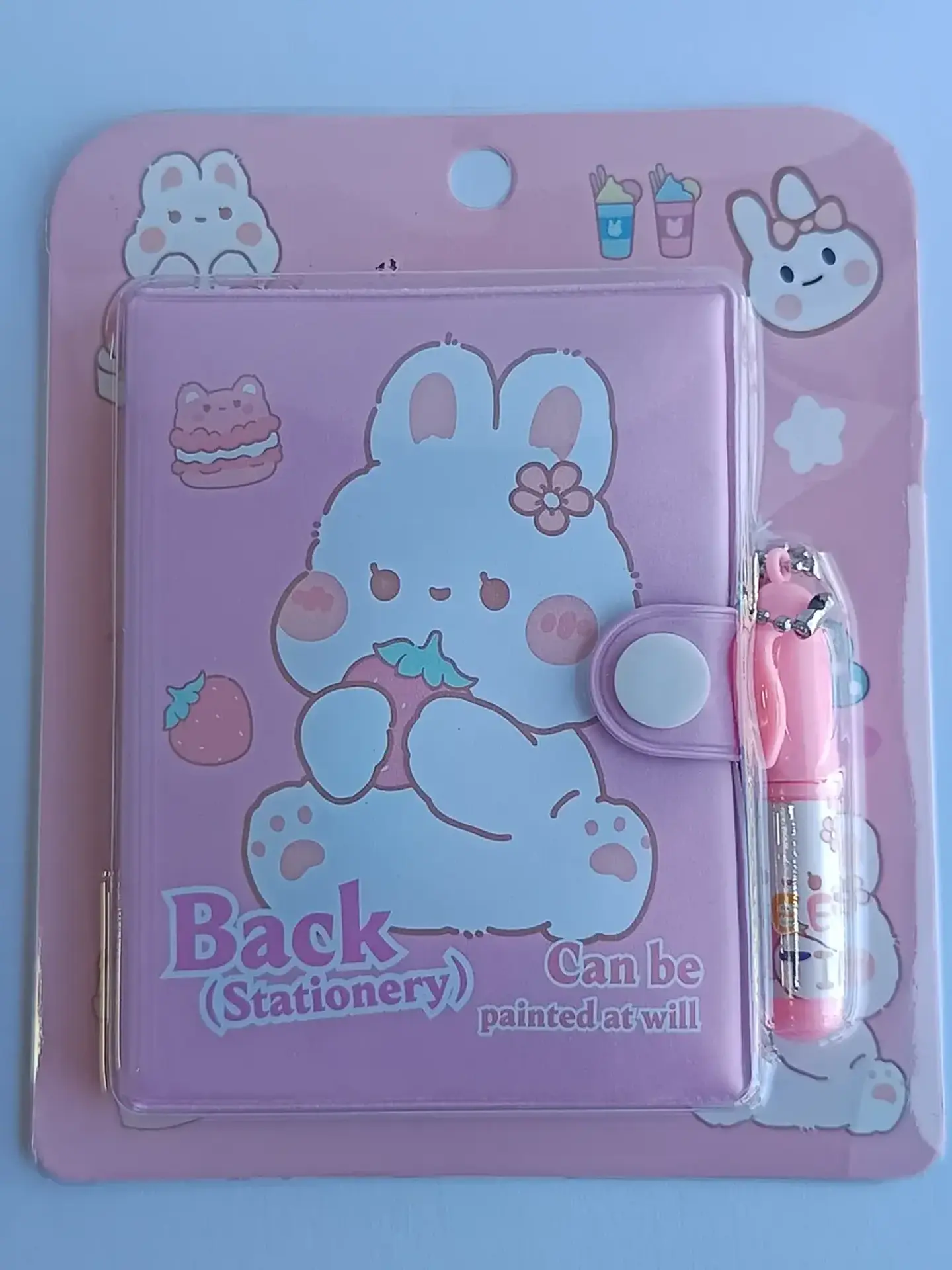 Mini Libretas Con Diseño De Conejo Broche Y Lápiz 11 X 8 Cm 4