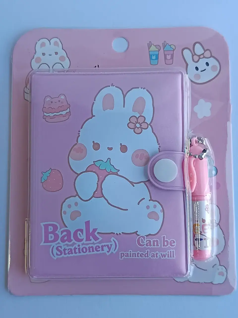 Mini Libretas Con Diseño De Conejo Broche Y Lápiz 11 X 8 Cm 4