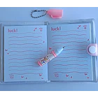 Mini Libreta Con Diseño De Conejo Broche Y Lápiz 11 X 8 Cm 2