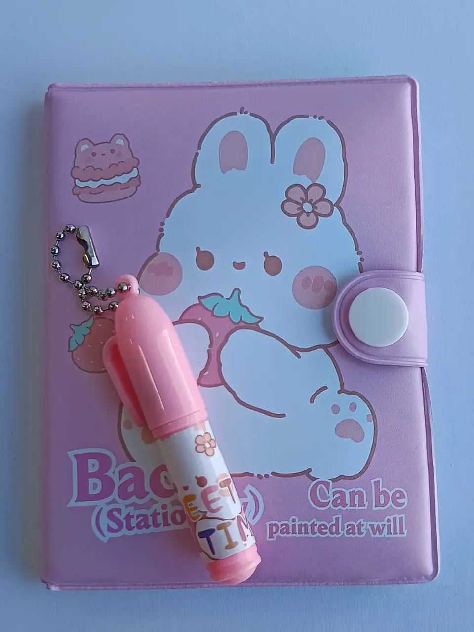 Mini Libretas Con Diseño De Conejo Broche Y Lápiz 11 X 8 Cm 3
