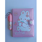 Mini Libreta Con Diseño De Conejo Broche Y Lápiz 11 X 8 Cm 1