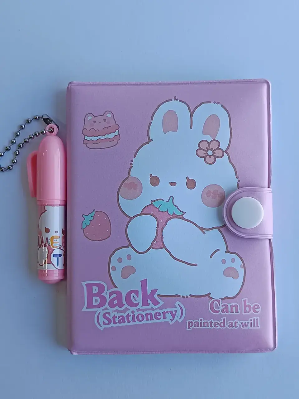 Mini Libretas Con Diseño De Conejo Broche Y Lápiz 11 X 8 Cm 1
