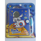 Mini Libreta Con Diseño Astronauta Broche Y Lápiz 11 X 8 Cm 4
