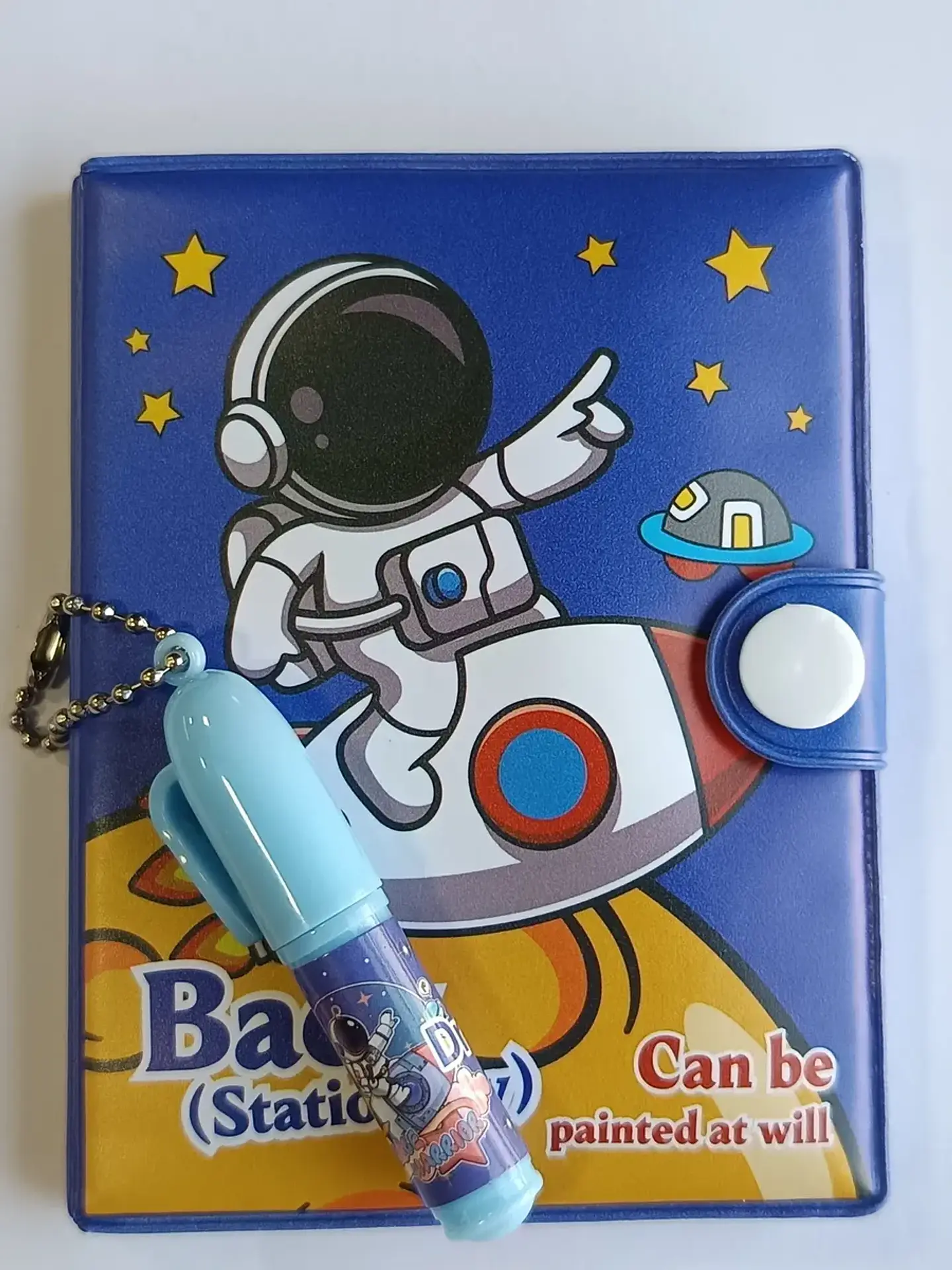 Mini Libretas Con Diseño Astronauta Broche Y Lápiz 11 X 8 Cm 3
