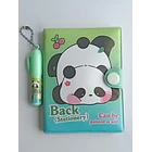 Mini Libreta Con Diseño De Panda Broche Y Lápiz 11 X 8 Cm 1