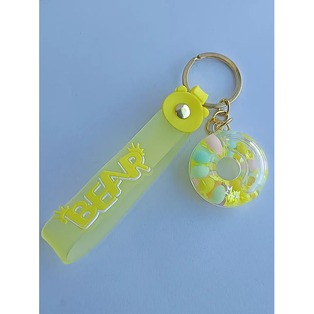 Llavero Diseño De Dona 6 Colores Diferentes - Aamarillo