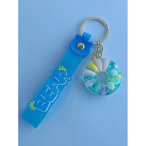 Llavero Diseño De Dona 6 Colores Diferentes - Azul