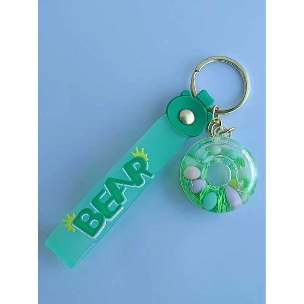 Llavero Diseño De Dona 6 Colores Diferentes - Verde