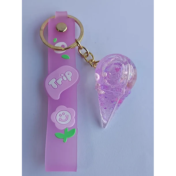Llavero Diseño De Helado 6 Colores Diferentes - Morado
