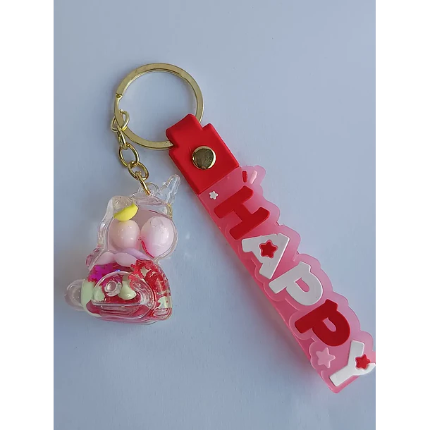 Llavero Diseño De Unicornio 6 Colores Diferentes - Rojo