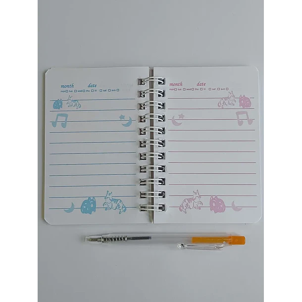 Mini Libreta 3D Diseño De Gato Espiral y Lápiz 11 X 8 Cm