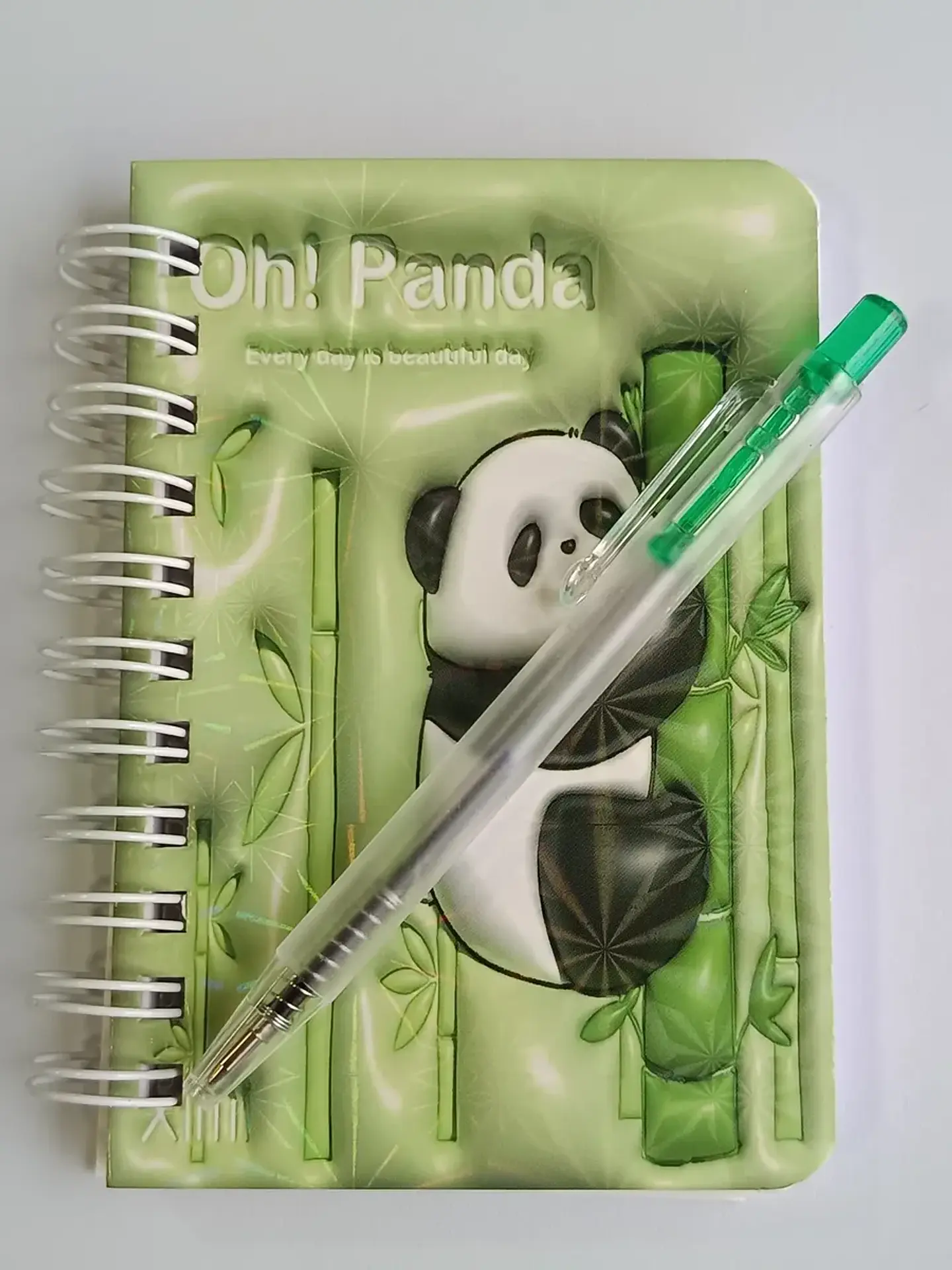 Mini Libreta Con Diseño De Panda Espiral Y Lápiz 11 X 8 Cm 3