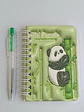 Mini Libreta Con Diseño De Panda Espiral Y Lápiz 11 X 8 Cm - Miniatura 1