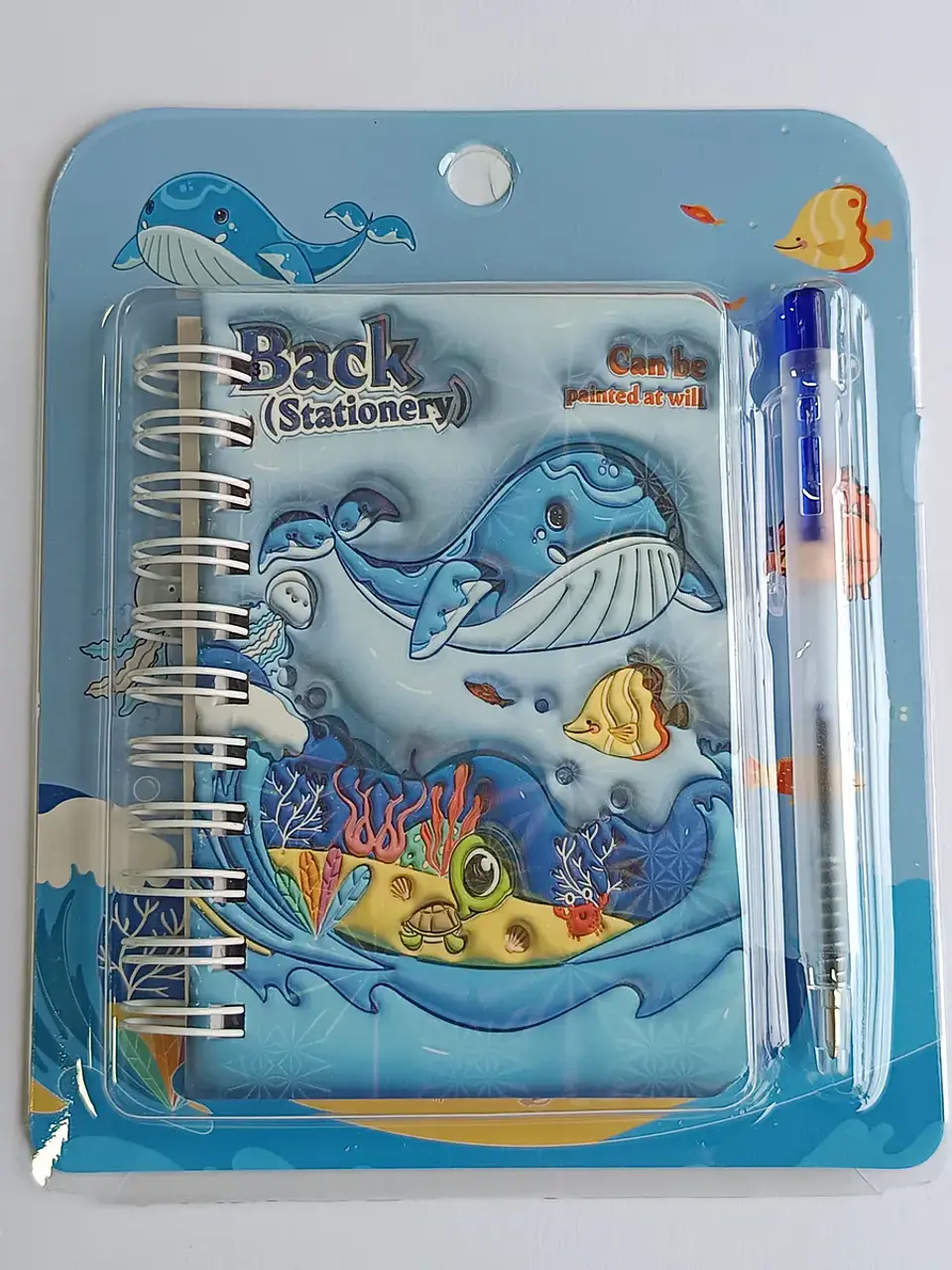 Mini Libreta Con Diseño De Ballena Espiral Y Lápiz 11 X 8 Cm 4