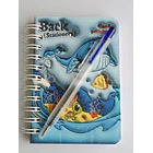 Mini Libreta 3d Diseño De Ballena Espiral Y Lápiz 11 X 8 Cm 3