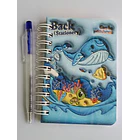Mini Libreta 3d Diseño De Ballena Espiral Y Lápiz 11 X 8 Cm 1