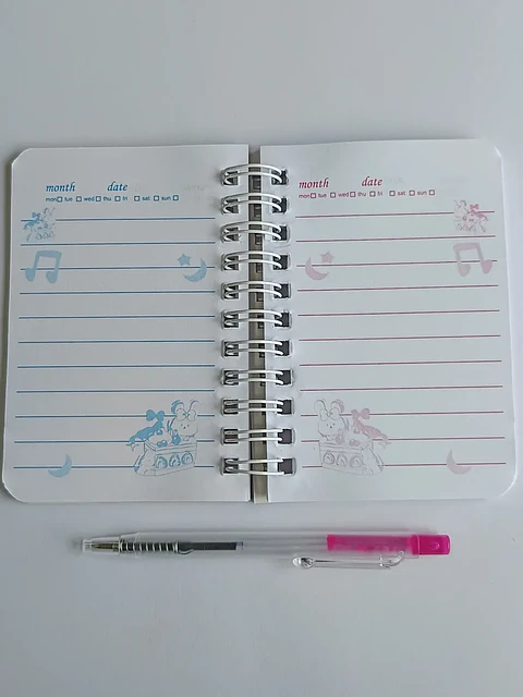 Mini Libreta Con Diseño De Conejo Espiral Y Lápiz 11 X 8 Cm