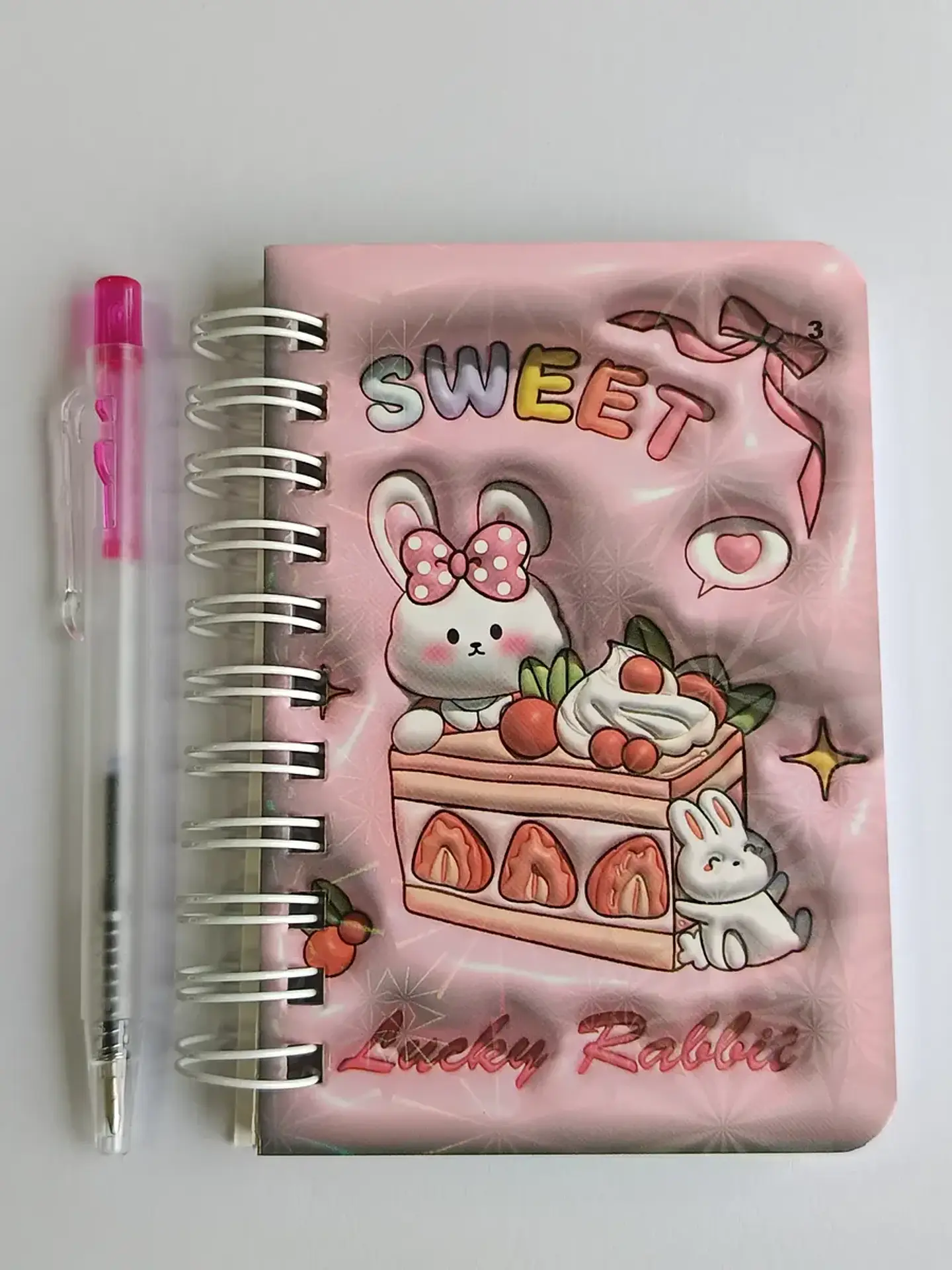 Mini Libreta Con Diseño De Conejo Espiral Y Lápiz 11 X 8 Cm 1