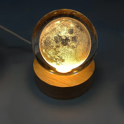 Lámpara Led Bola De Cristal 3D Diferentes Diseños