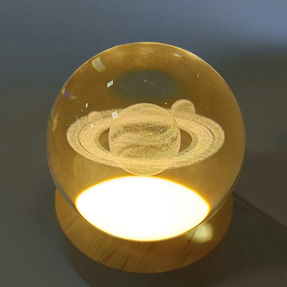 Lámpara Led Bola De Cristal 3D Diferentes Diseños 16