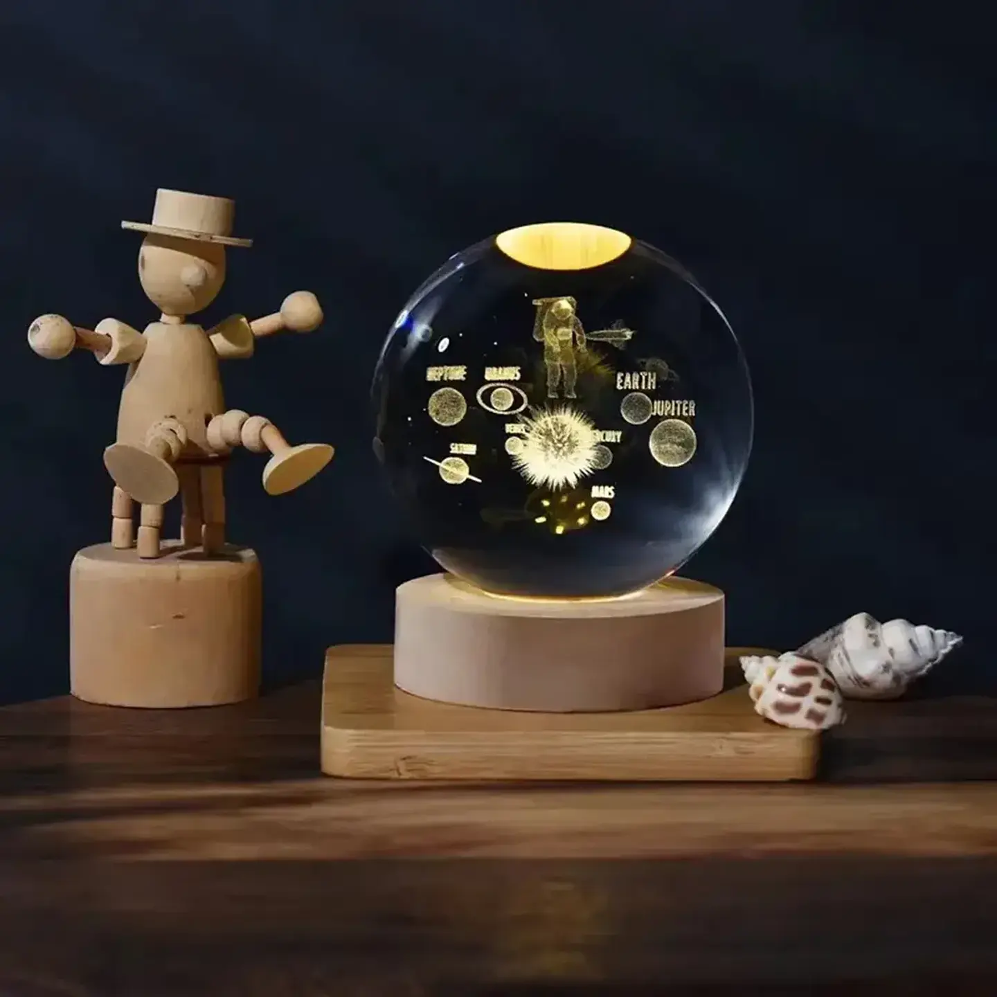 Lámpara Led Bola De Cristal 3D Diferentes Diseños 9