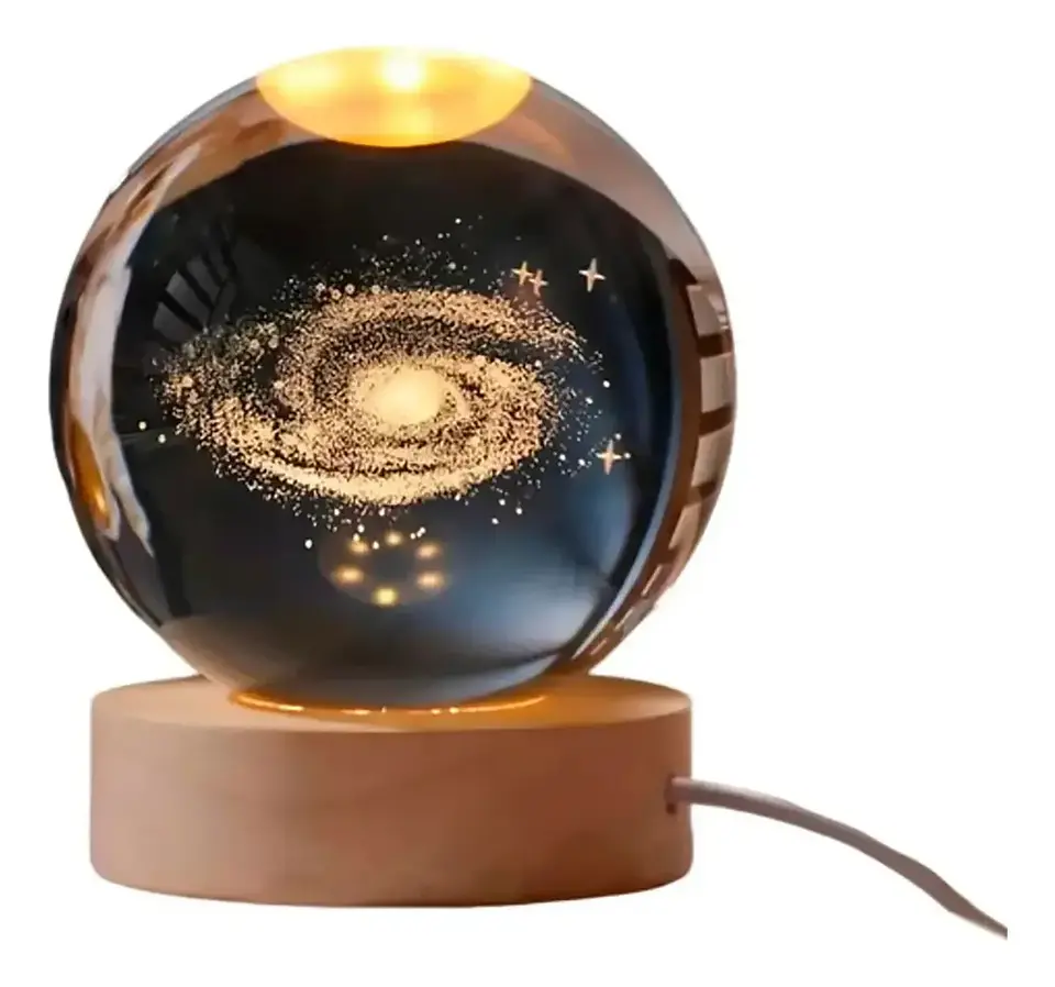 Lámpara Led Bola De Cristal 3D Diferentes Diseños 20