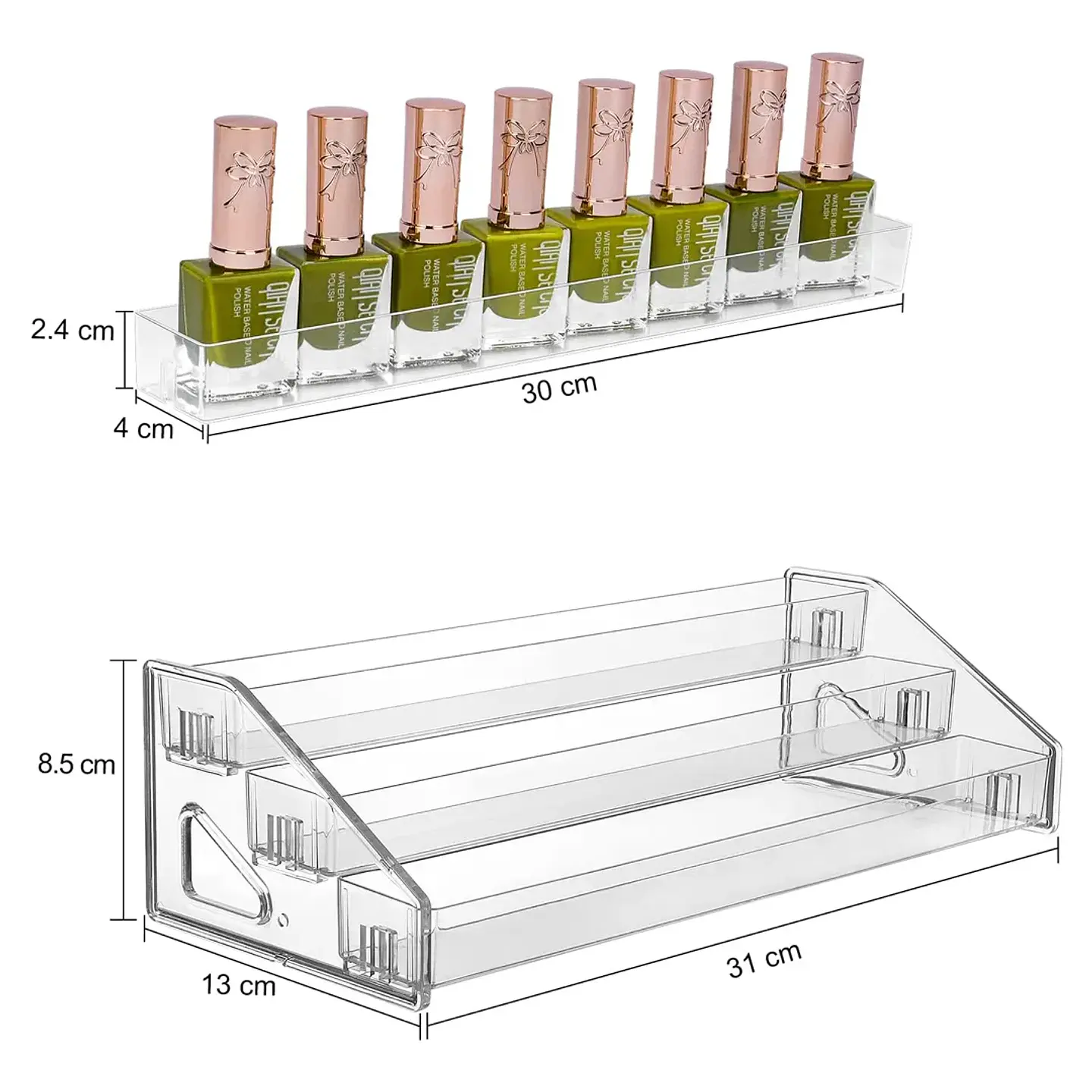 Organizador De Maquillaje Cosméticos Acrílico Transparente 31x13x8 cm 3