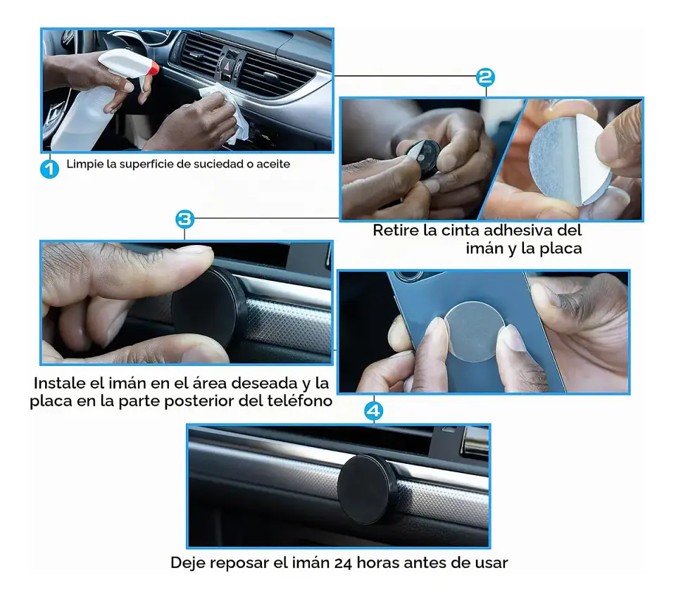 Soporte Teléfono Para Auto Porta Celular Con imán Magnético 4
