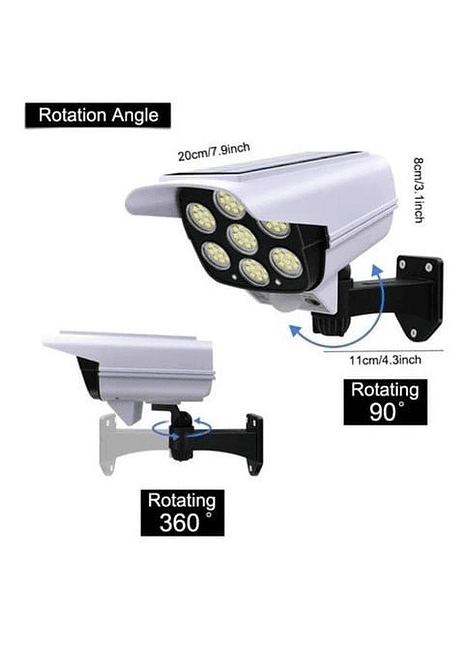 Foco Solar Tipo Camara Sensor De Movimiento Control Remoto