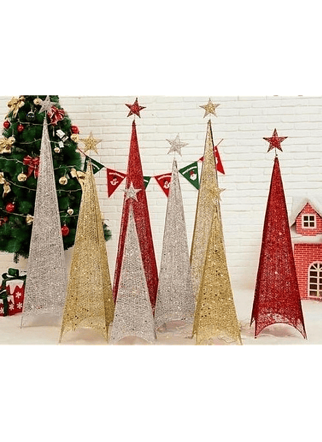 Arbol Piramide Iluminada Luz Led Metal 210 Cm Navidad Pascua