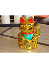 Gato De La Suerte Fortuna Dorado 18 Cm Maneki Neko Feng Shui