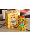 Gato De La Suerte Fortuna Dorado 18 Cm Maneki Neko Feng Shui