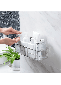 Organizador Repisa Cesta Metal Ducha Cocina Baño Adhesivo