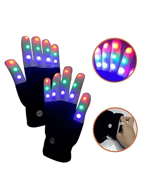 Kit Par Guantes Tiktok Luces Led 6 Mode Instagram