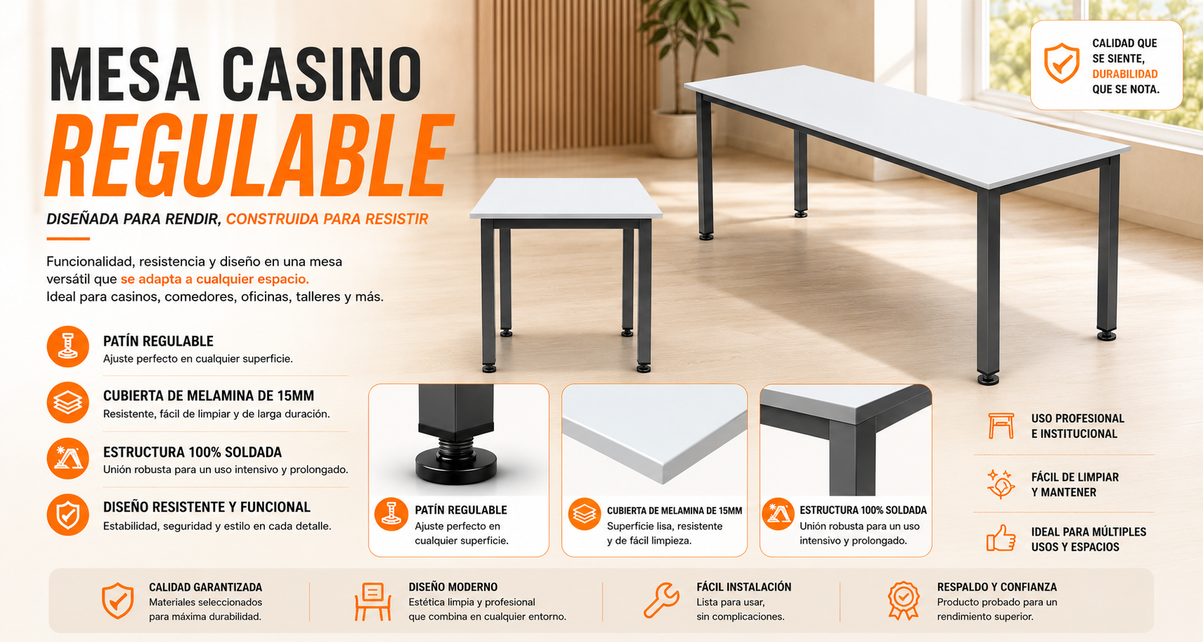 MESAS CASINO REGULABLE