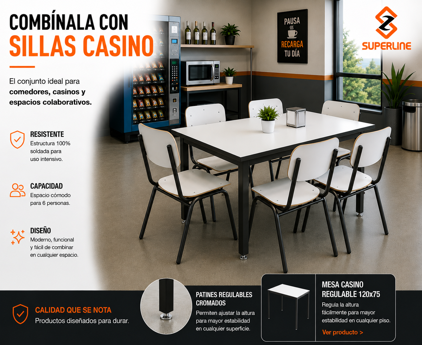 Mesa Casino Regulable 120x75  4