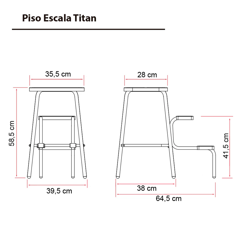 Piso Escala Titan Blanco/Azul 2