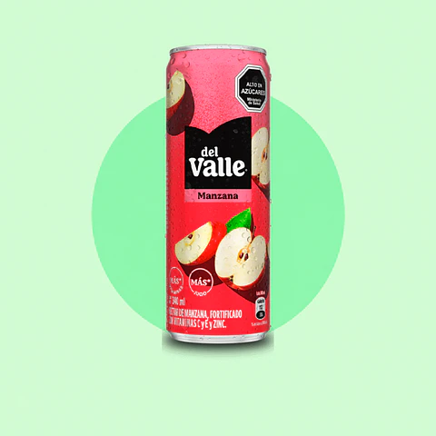 Del Valle en lata sabor Manzana 340 ML