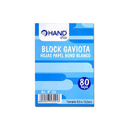 BLOCK GAVIOTA BLANCO HAND 80 HOJAS