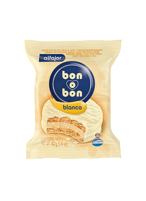 ALFAJOR BON O BON BLANCO ARCOR 40 G