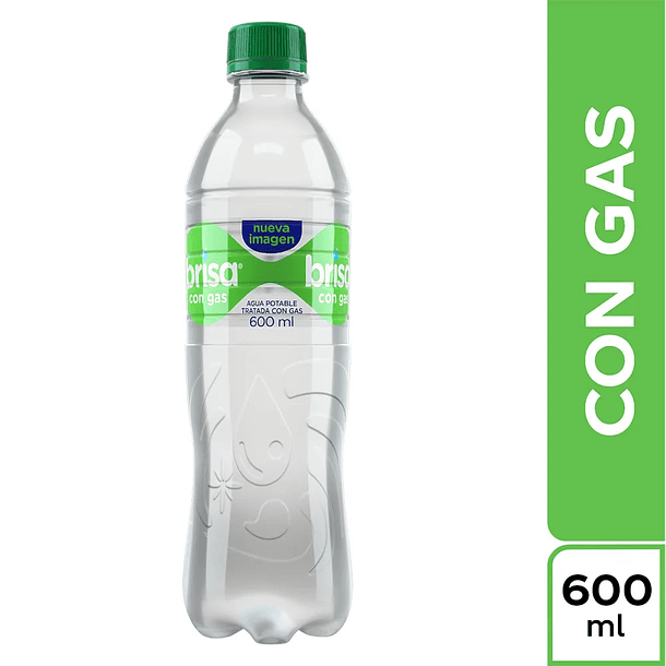 AGUA BRISA PET CON GAS 600CC UND